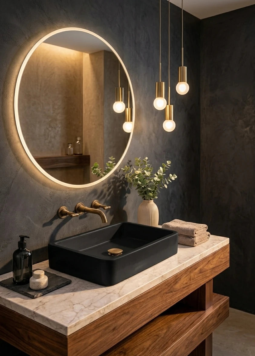 Premium kare Beton Lavabo