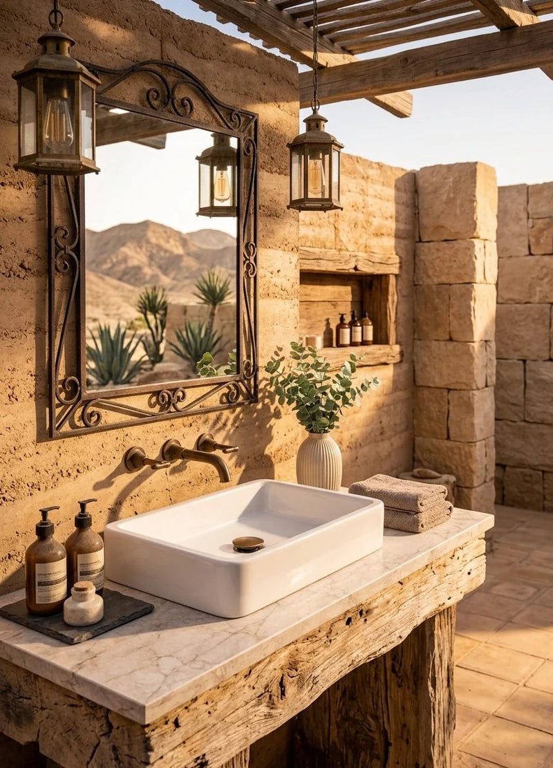 Premium kare Beton Lavabo